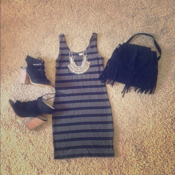 H&M Striped bodycon dress
