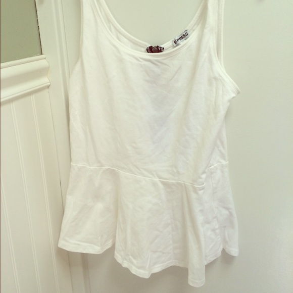 Express white peplum tank