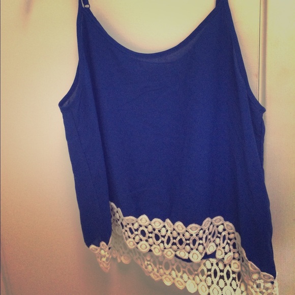 Blue crochet tank