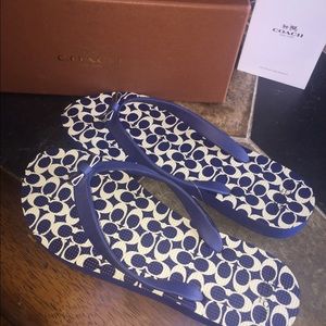 Coach blue sandals NWOT