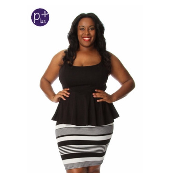 PINK PLUS SIZE PEPLUM - Picture 2 of 2