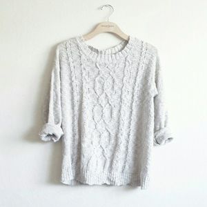 Ivory Knitted Long Sweater
