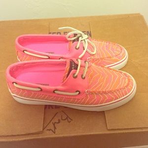 Pink Sperry sneakers