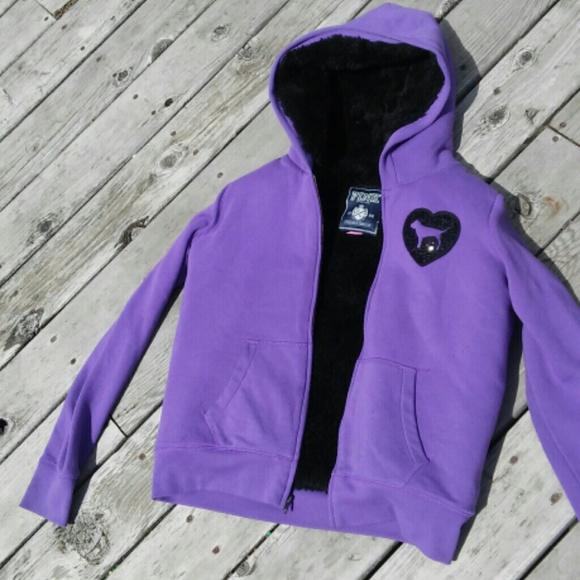 Victoria secret fur hoodie jacket