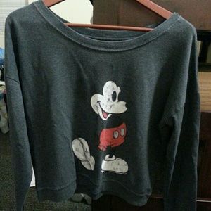 Mickey Mouse LS Crop Top Sweatshirt