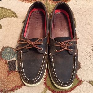 Brown leather sperries