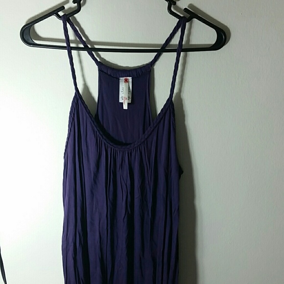 Purple balloon dress with braided sleeves - Picture 1 of 4