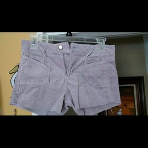 Lavender corduroy shorts