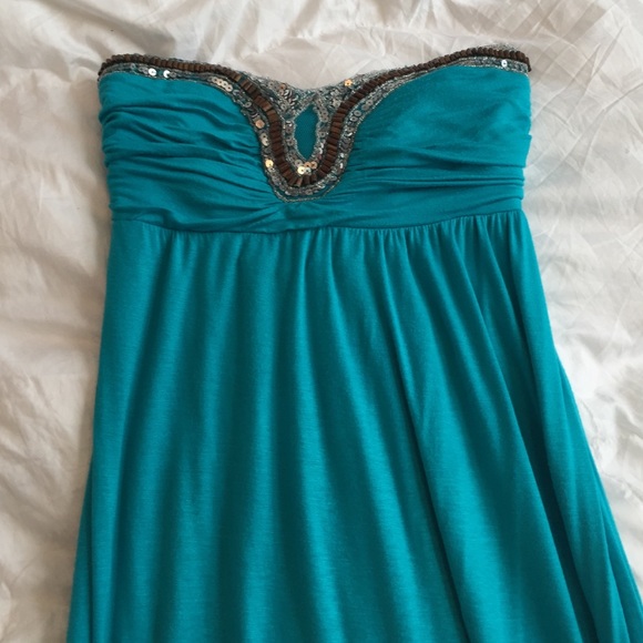 Teal embroidered Maxi dress