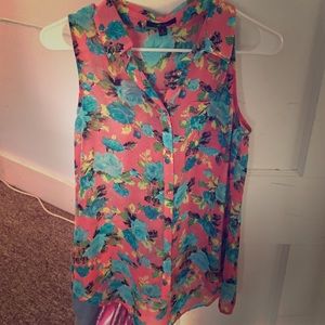 Floral button down blouse
