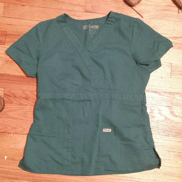 greys anatomy Tops - 3 Hunter green greys anatomy scrub top