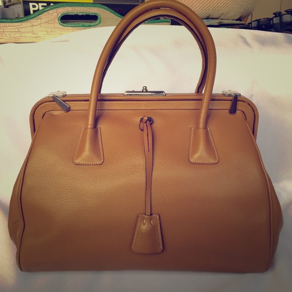 Prada Handbags - ⛔️SOLD⛔️Prada Madras Cerniera Satchel in Brandy