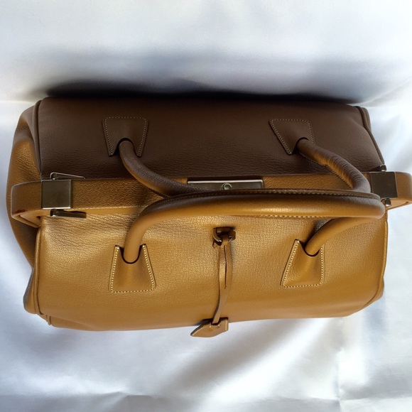 ⛔️SOLD⛔️Prada Madras Cerniera Satchel in Brandy - Picture 2 of 4