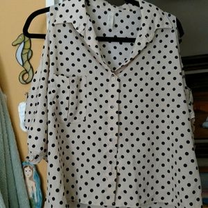 Polka dot sheer shirt