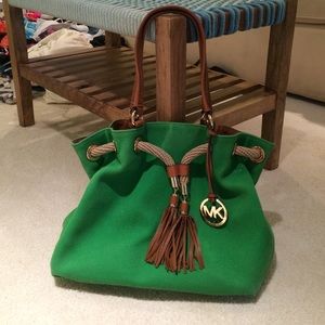 Michael Kors Green drawstring handbag