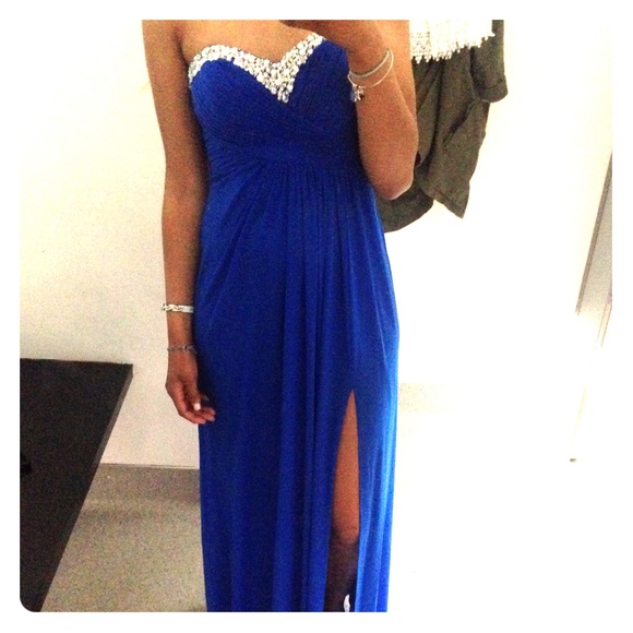 Selling Royal Blue with Silver Prom Dress