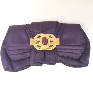 ESCADA Purple Satin Clutch Bag