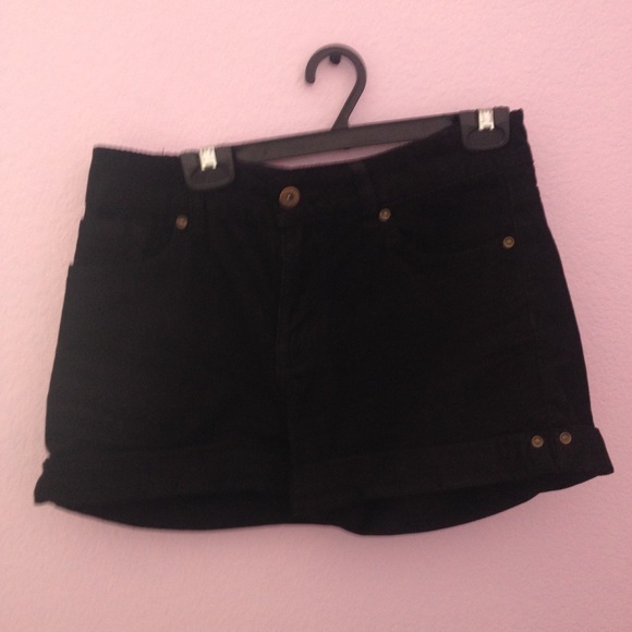 black high waisted corduroy shorts