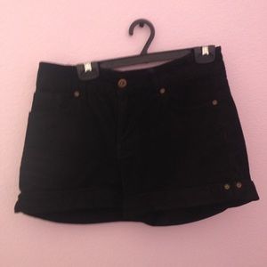 black high waisted corduroy shorts