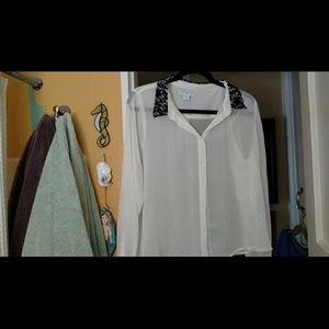 White sheer blouse