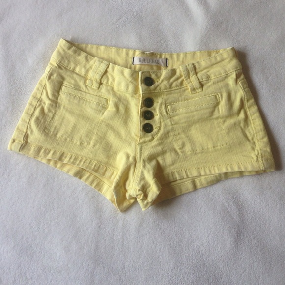 Bullhead bright yellow denim shorts