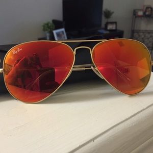 Orange Ray-ban aviators