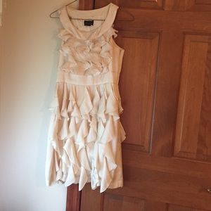 Max and Cleo creme ruffled dress