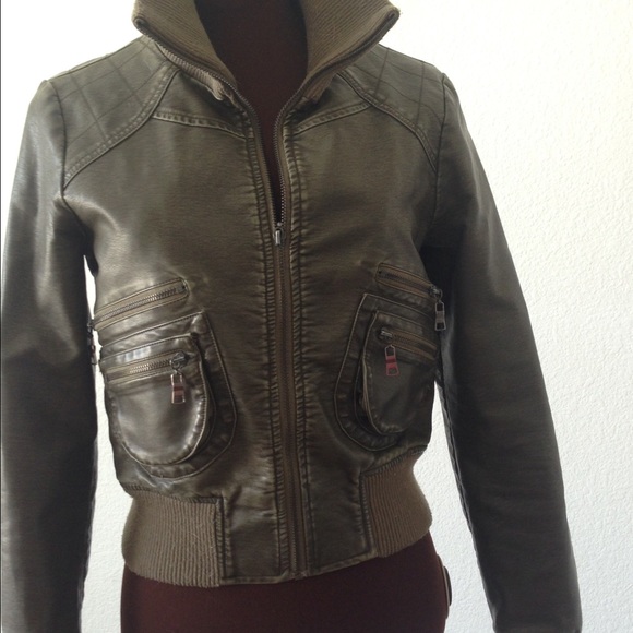 Army green bomber style jacket