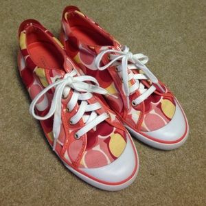 Bright colored coach sneakers
