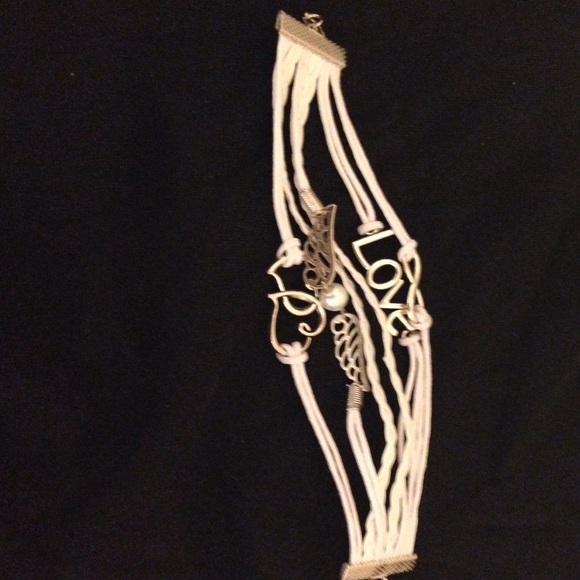 White leather braclet