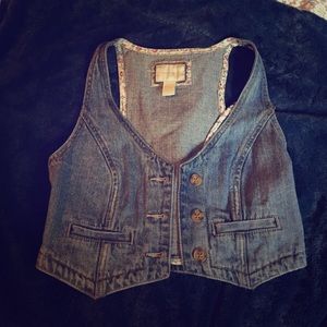 Forever 21 jean jacket crop top