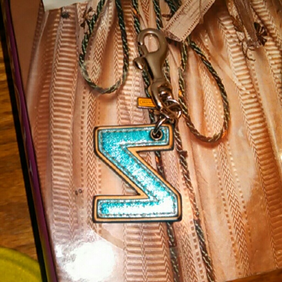 Coach metallic Z or N keychain