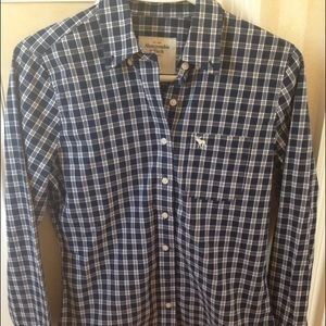 navy and white paid Abercrombie Button Down Shirt