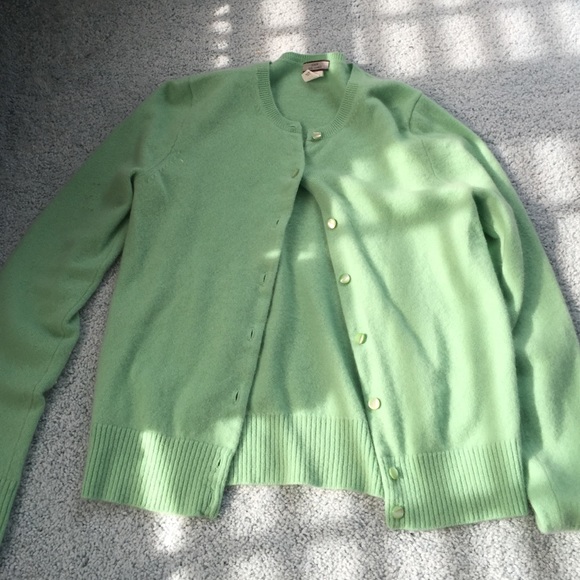 J.Crew Cashmere Green Cardigan