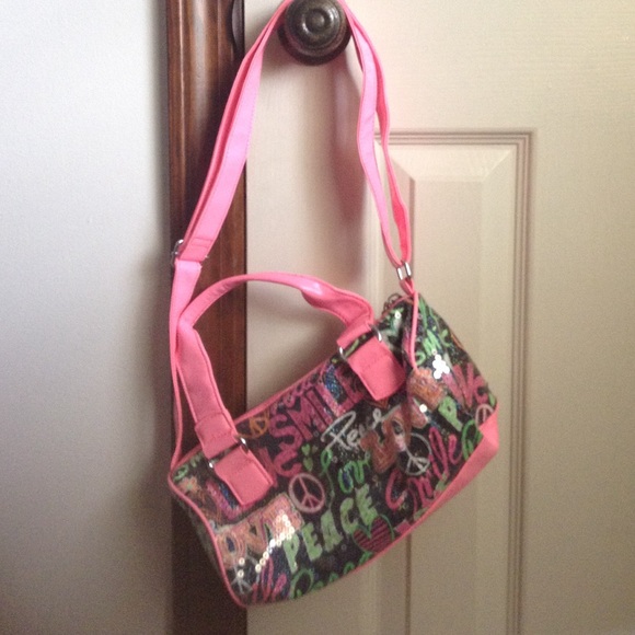 Hot pink strapped handbag