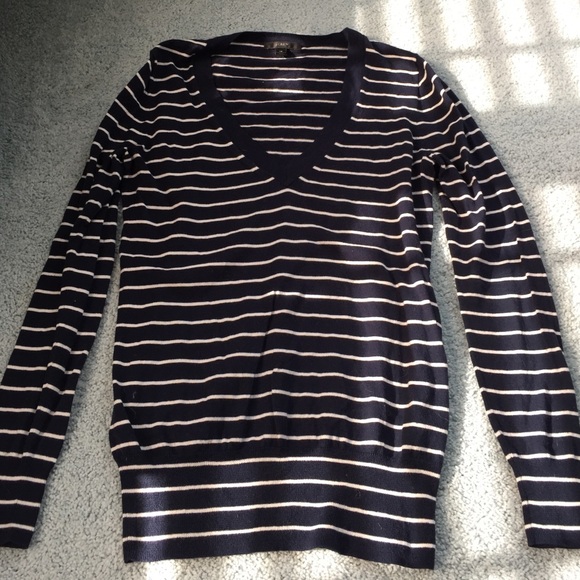 J.Crew Navy Striped Sweater - Picture 1 of 3