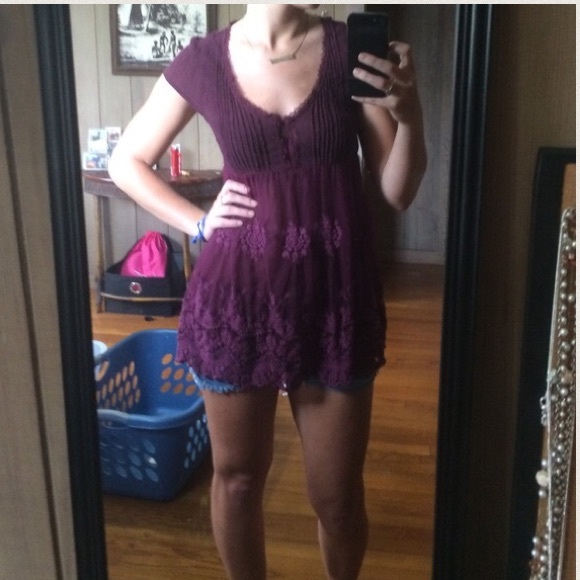 Free people purple lace shirt