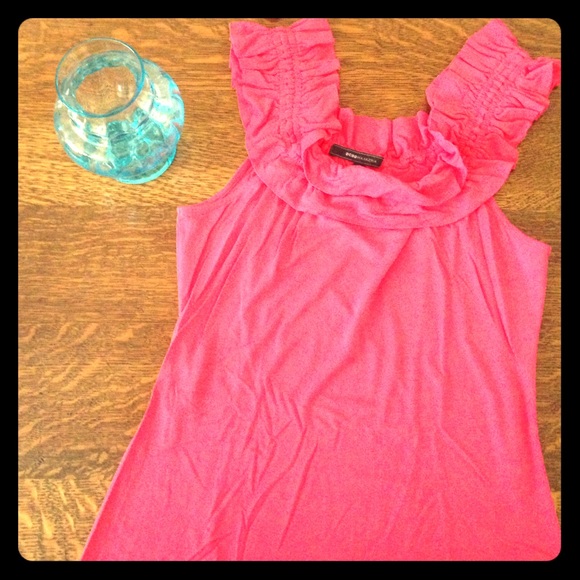BCBG MaxAzria Salmon Top with Ruffled Straps