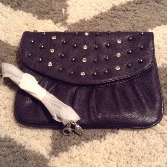 Dark purple grace Adele clutch with strap