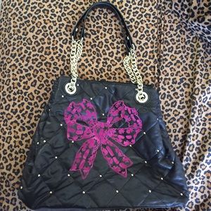 Betsey Johnson pink bow purse