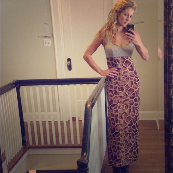 Nicole Miller "couture" animal print beaded gown