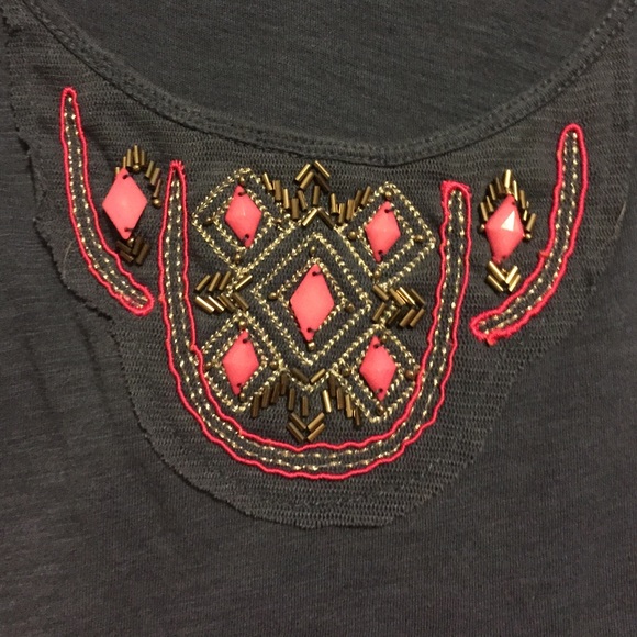 Forever 21 Blue RacerBack Tank with Embellishment - Picture 2 of 3