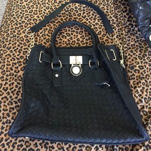 Black and gold purse