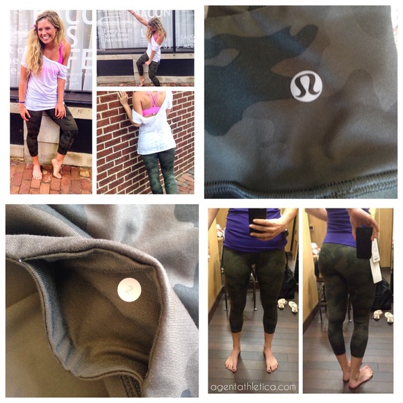 Lululemon camo wunder under workout gym crops sz 2 - Picture 3 of 3