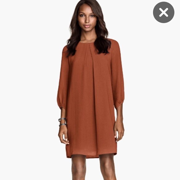 SOLD Orange Sheer Dress - h&m size 14 - Picture 1 of 4