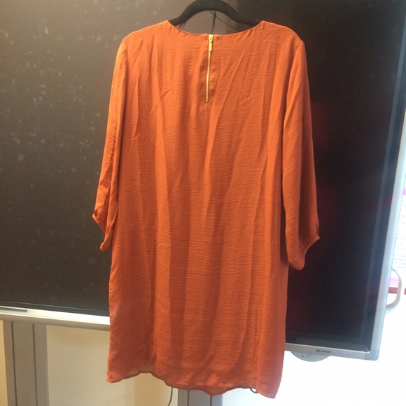 SOLD Orange Sheer Dress - h&m size 14 - Picture 3 of 4