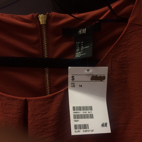 SOLD Orange Sheer Dress - h&m size 14 - Picture 4 of 4