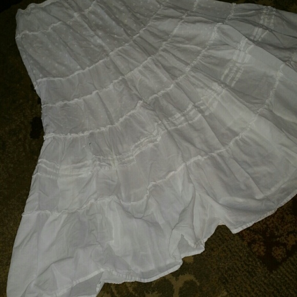 Long white skirt