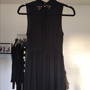 Black Chiffon Studded Maxi