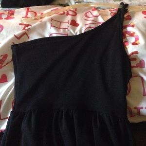 Black one strap skater dress